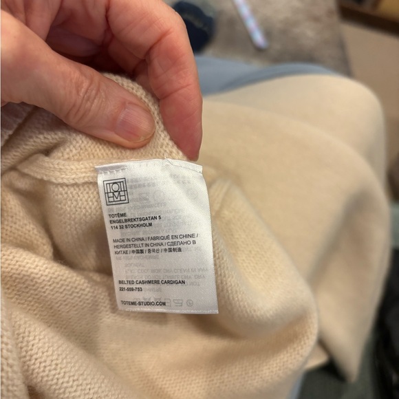 Toteme Beige Knit Cardigan with Tie - Picture 5 of 5